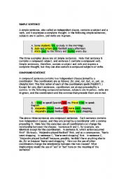 English worksheet: Types of sentences