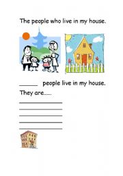 English worksheet: The people in my house