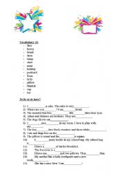 English worksheet: General Vocabulary. To have / to be.