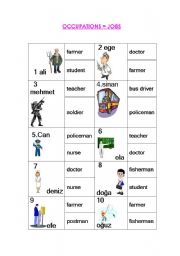 English worksheet: JOBS/OCCUPATIONS