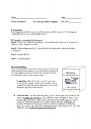 English worksheet: Book reports:  Cereal Box Project