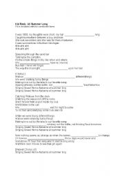 English worksheet: Kid Rock - All Summer Long