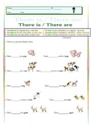 English Worksheet: There is / There are