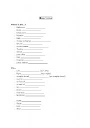 English worksheet: Directions