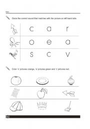 English worksheet: Alphabet reconition activities