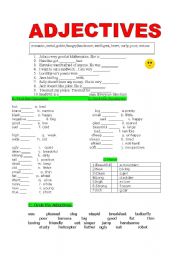 adjectives worksheet