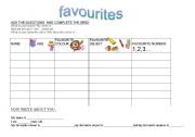 English worksheet: favourites mingler