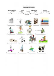 English Worksheet: free time activities