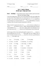 English Worksheet: simple past tense