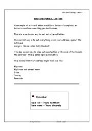 English Worksheet: Writing formal letters