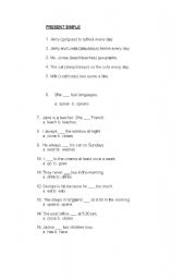 English Worksheet: Present simple