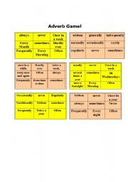 English worksheet: Adverb Game