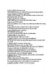 English Worksheet: idioms