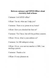 English worksheet: Telephonic Conversation