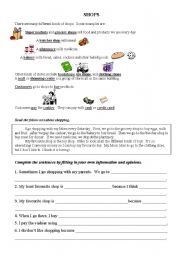 English Worksheet: trinity grade 4 shops