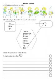 English Worksheet: daily routines