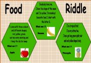 English worksheet: food riddle