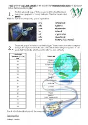 English Worksheet: The Whole World on the Internet: countries practice worksheet; with key