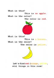 English Worksheet: lets find colors!