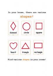 English worksheet: let´s find various shapes!