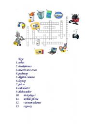 English Worksheet: Crossword 