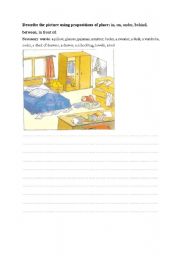 English Worksheet: prepositions of place