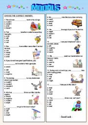 English Worksheet: Modals