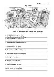 furniture and prepositions of place