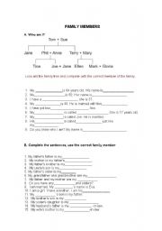 English Worksheet: Family Members