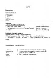 English Worksheet: Revision