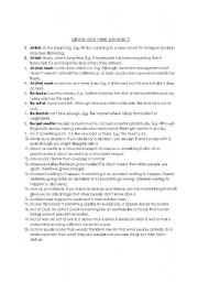 English Worksheet: idioms, verbal phrases, suffixes, prefixes and roots.