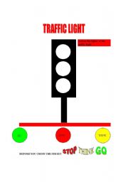 English worksheet: traffic light