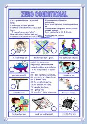 English Worksheet: zero conditional (2 pages)