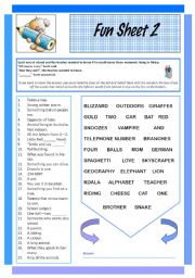 English Worksheet: Fun Sheet 2