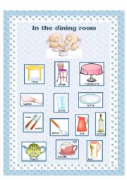 English Worksheet: Furniture (3/6) - dining room