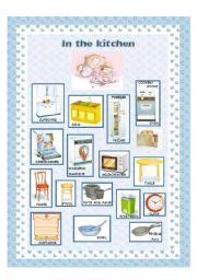English Worksheet: Furniture (4/6) - kitchen