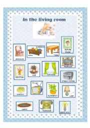 English Worksheet: Furniture (5/6) - living room