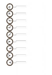 English worksheet: Clock - Time