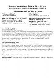 English worksheet: Community Helpers - Crossing Guards and Police / Deputy