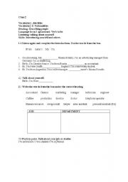 English worksheet: Sample class for Introductions