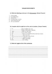 English Worksheet: simple present / frequency adverbs/ prepositions of time