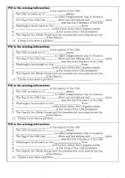 English worksheet: THE USA