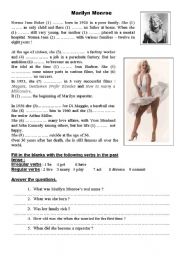 English Worksheet: Marilyn Monroe