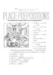 Place prepositions - ESL worksheet by Golight