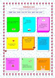 English Worksheet: Valentines card