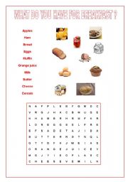English Worksheet: what do you have for breakfast?