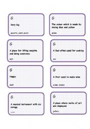 English Worksheet: Alphabet game -Letter G