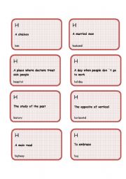 English Worksheet: Alphabet game -Letter H