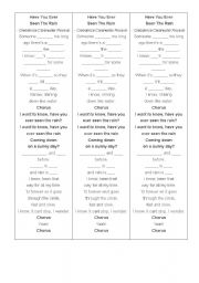English Worksheet: Have You Ever See the Rain
