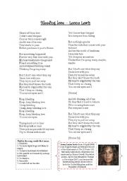 English Worksheet: Bleeding Love